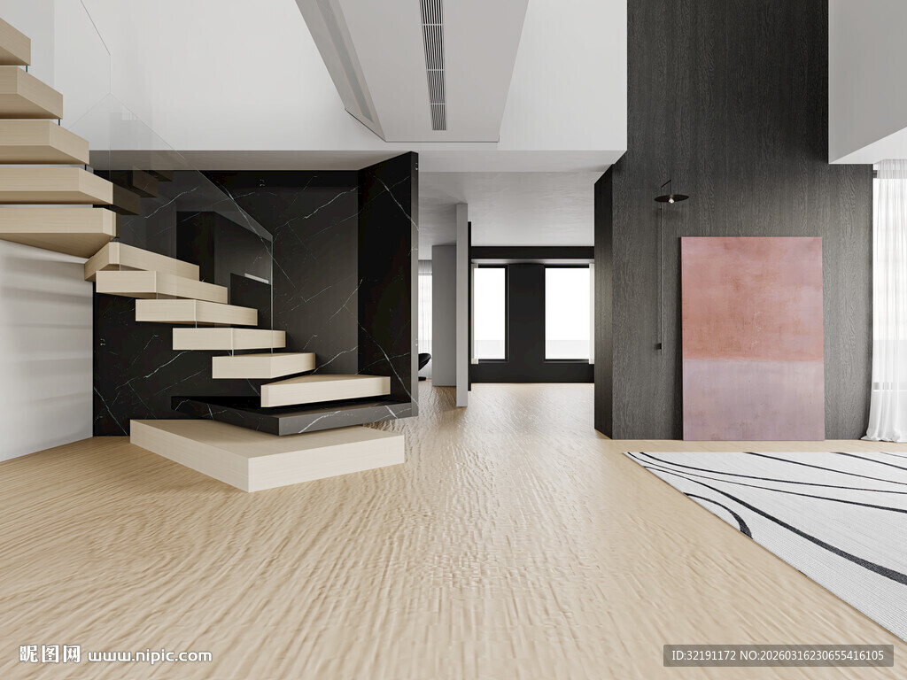 现代简约风舒适客厅一角背景墙