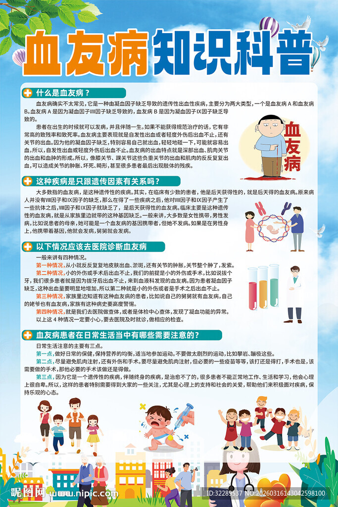 血友病知识科普海报