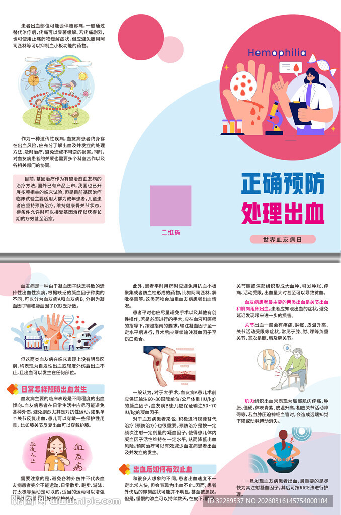 正确预防处理出血三折页