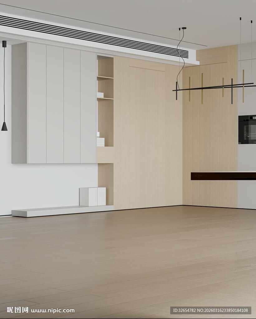 极简现代直播间背景绿幕室内效果