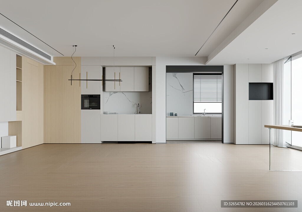 现代简约厨房直播间场景