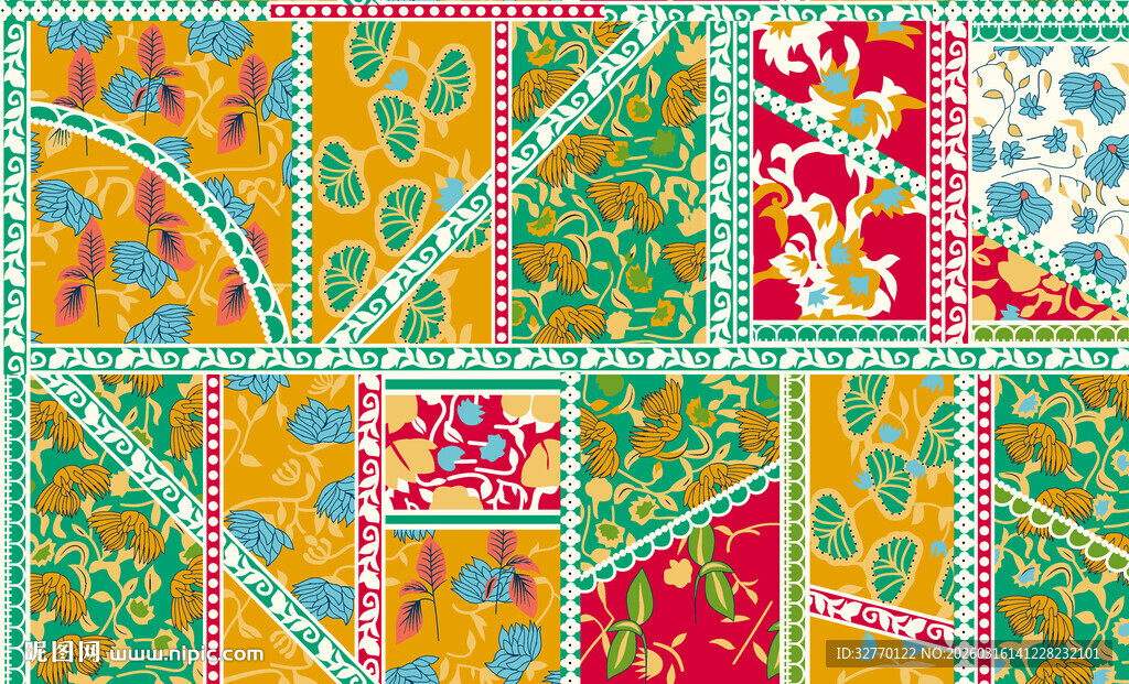 多彩拼布图案创意设计