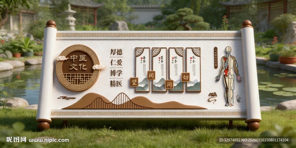 中医文化卷轴