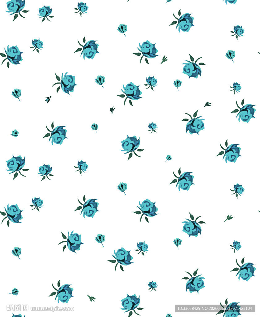 蓝色甲虫图案无缝背景