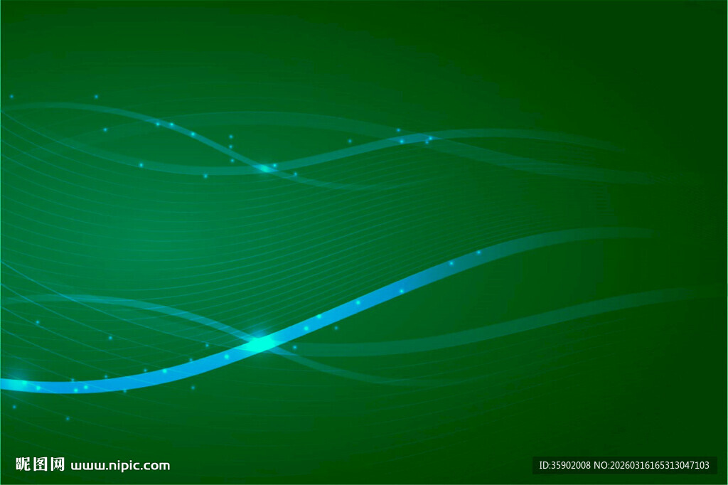 绿色背景蓝色动感线条