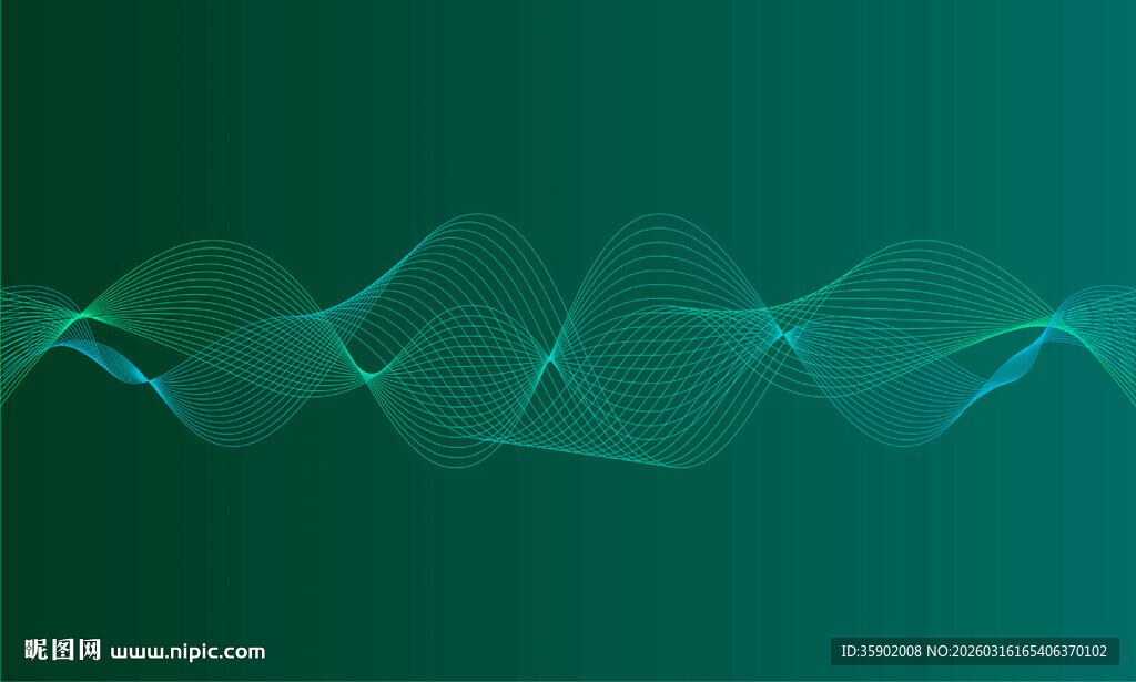 蓝绿渐变动感线条背景图