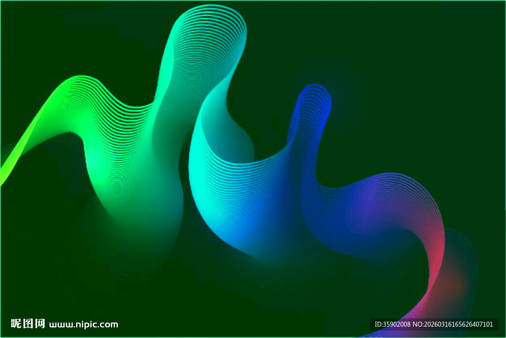 炫彩流动抽象线条图案