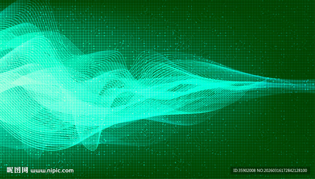绿色动感烟雾抽象背景图