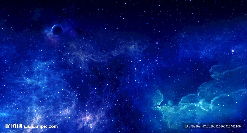 蓝色宇宙星空背景图