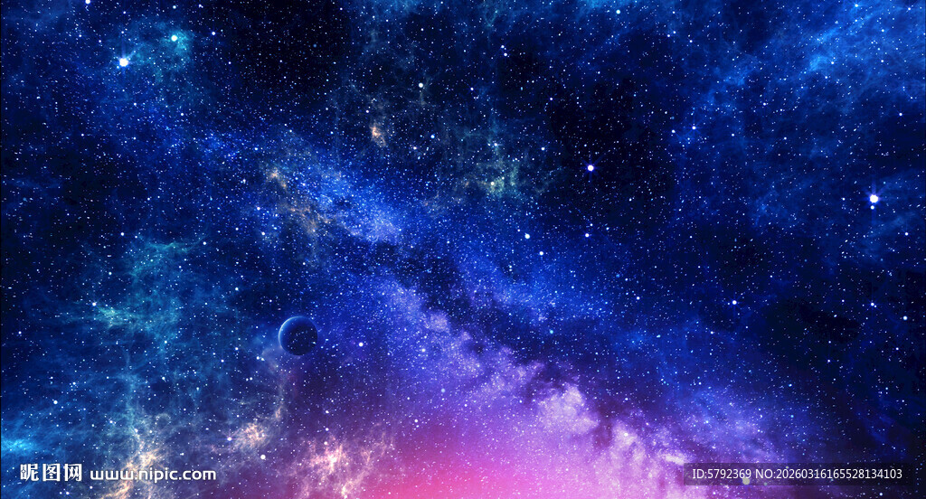紫色宇宙星空星云背景图