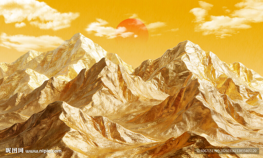 日照金山山水画