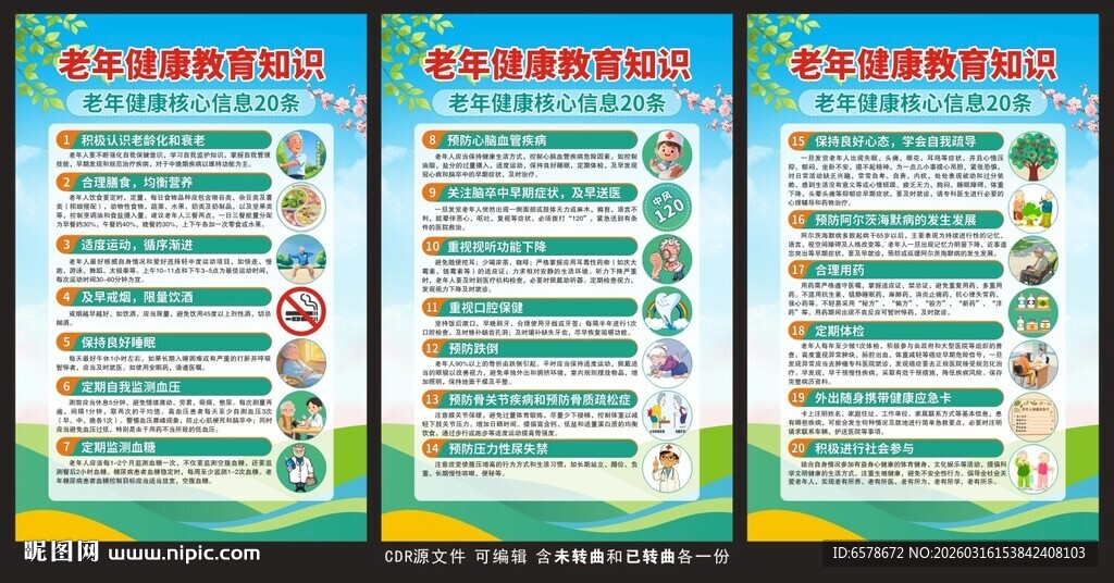 老年健康教育展板