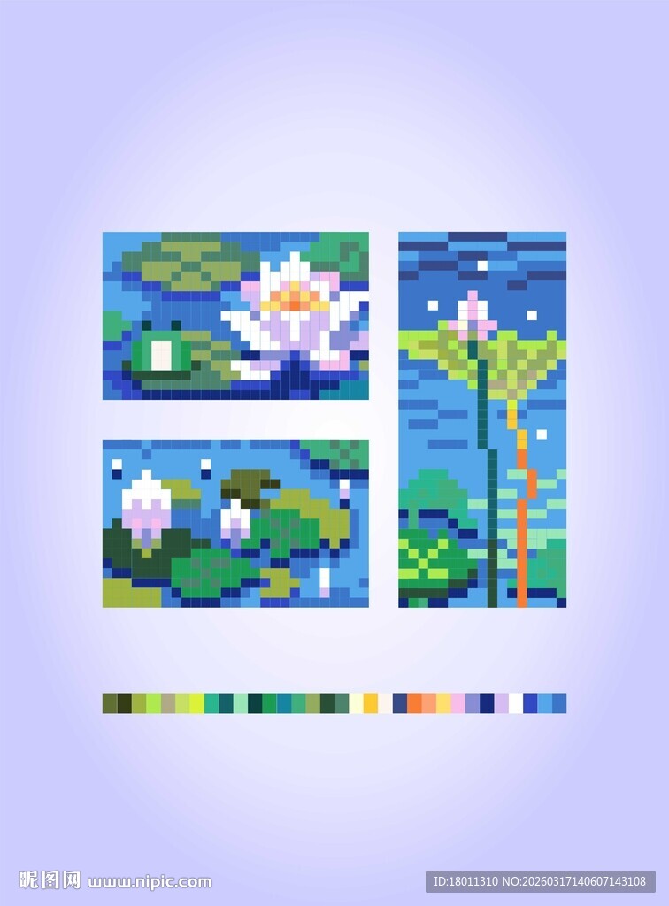 莫奈睡莲绘画作品欣赏素材图