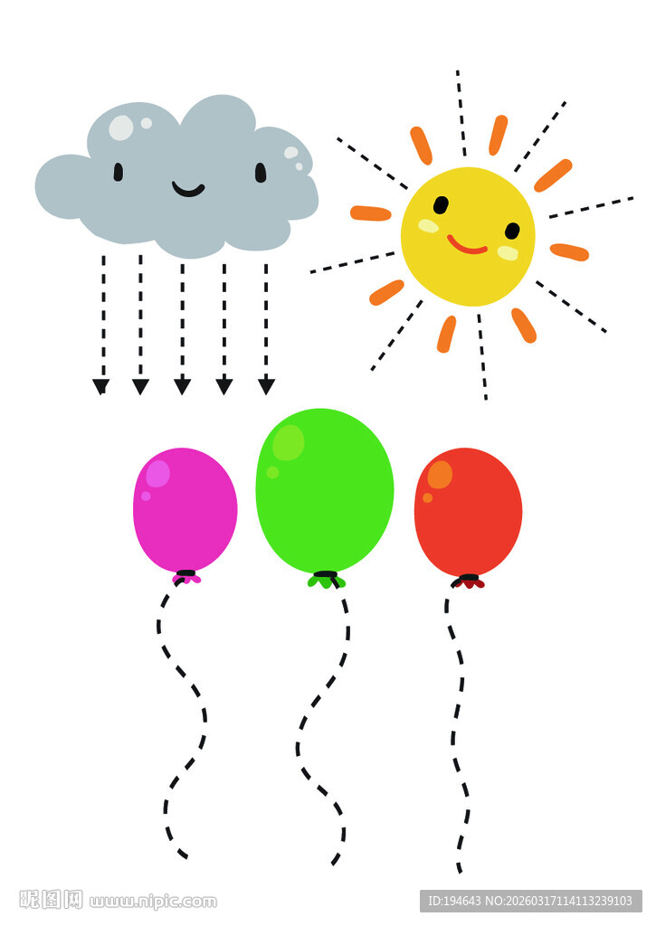 多彩气球与晴雨天气