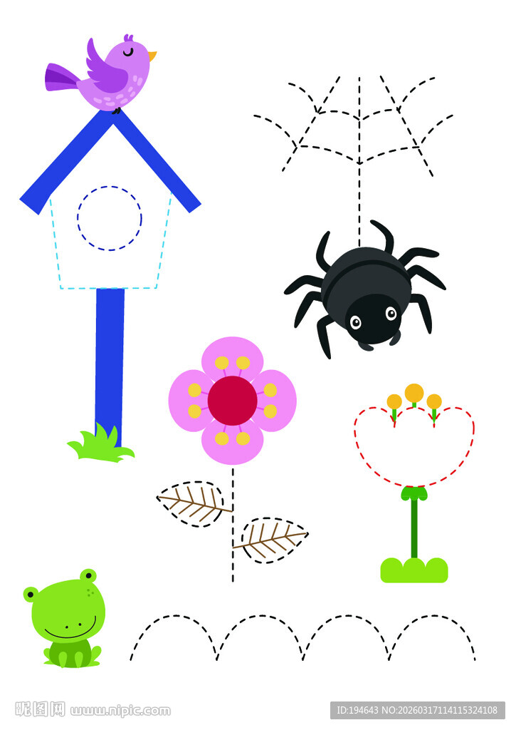 多彩儿童手工装饰素材