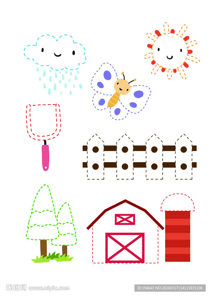 可爱卡通农场元素图案