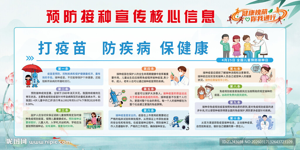 预防接种宣传核心信息