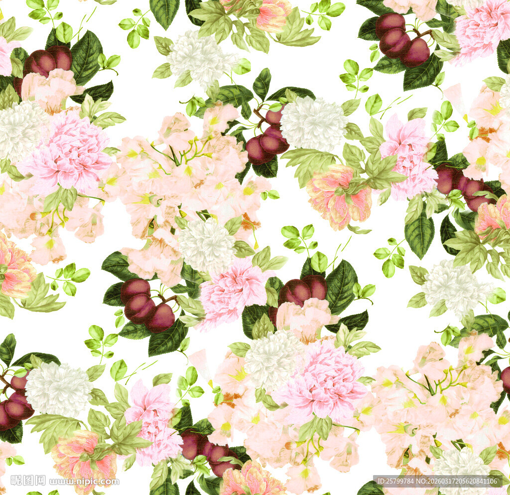 花卉水彩图案背景