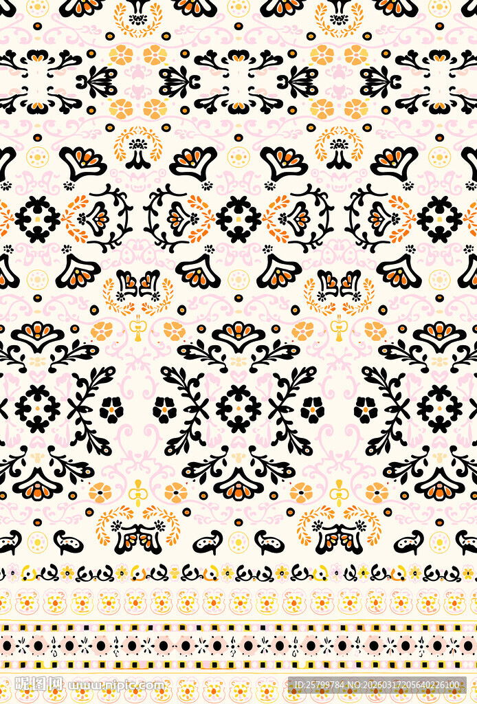 复古几何花卉图案纹理