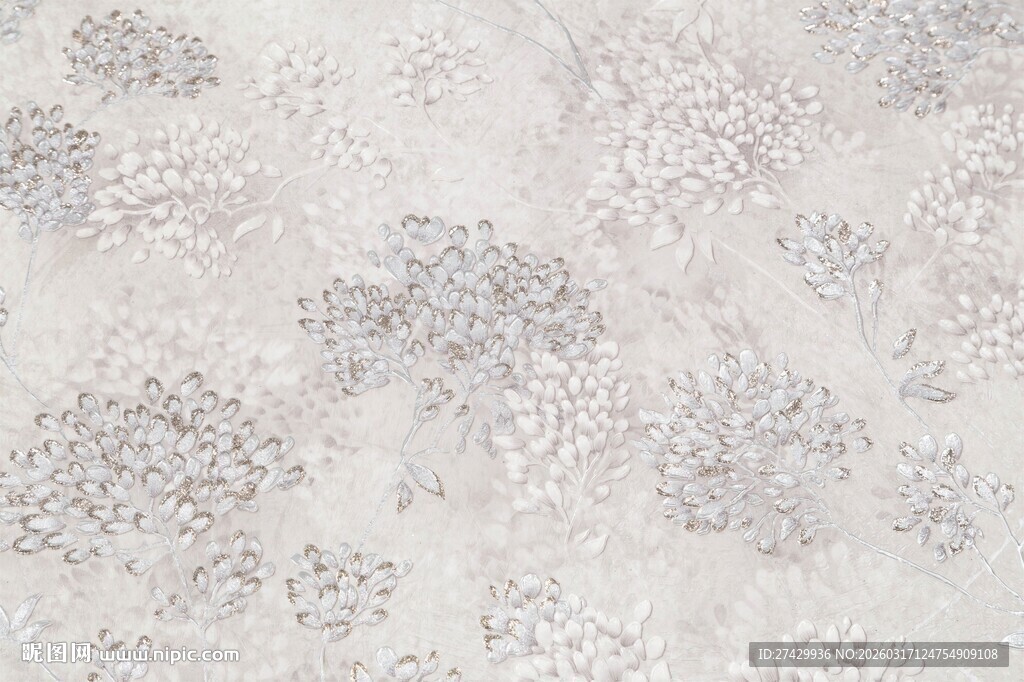 高清银灰色花卉纹理装饰图案