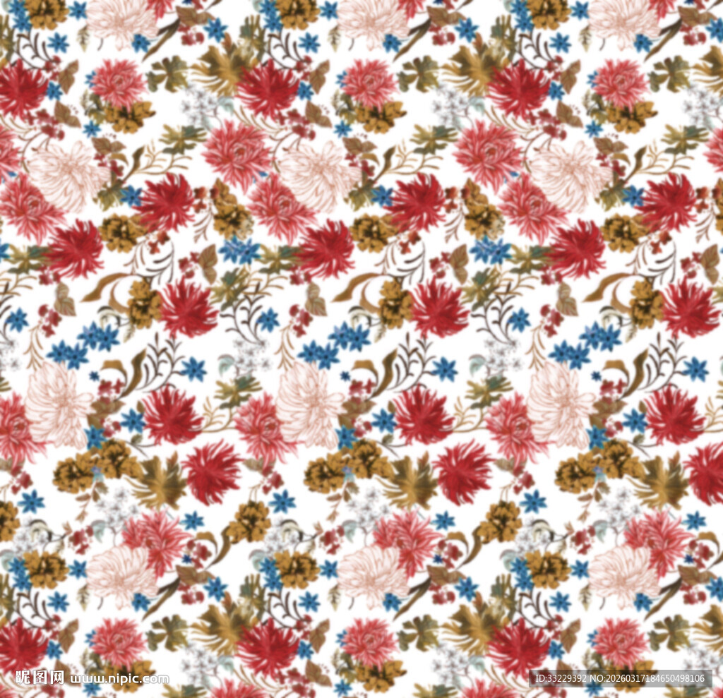 复古花卉图案布料纹理