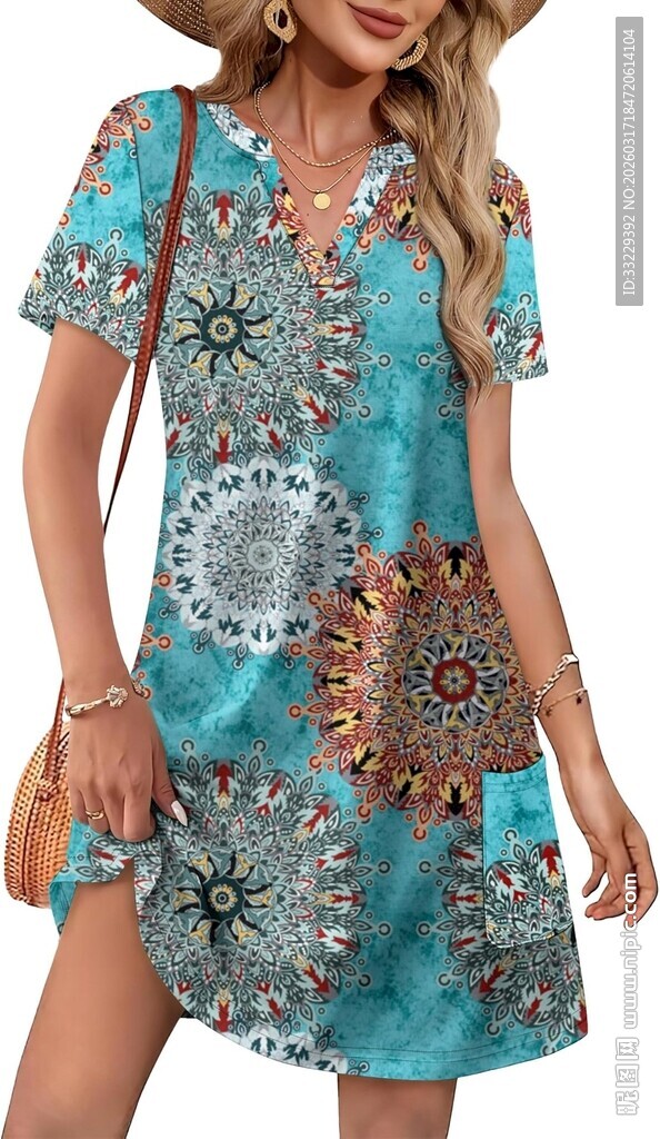 时尚波西米亚风女士连衣裙