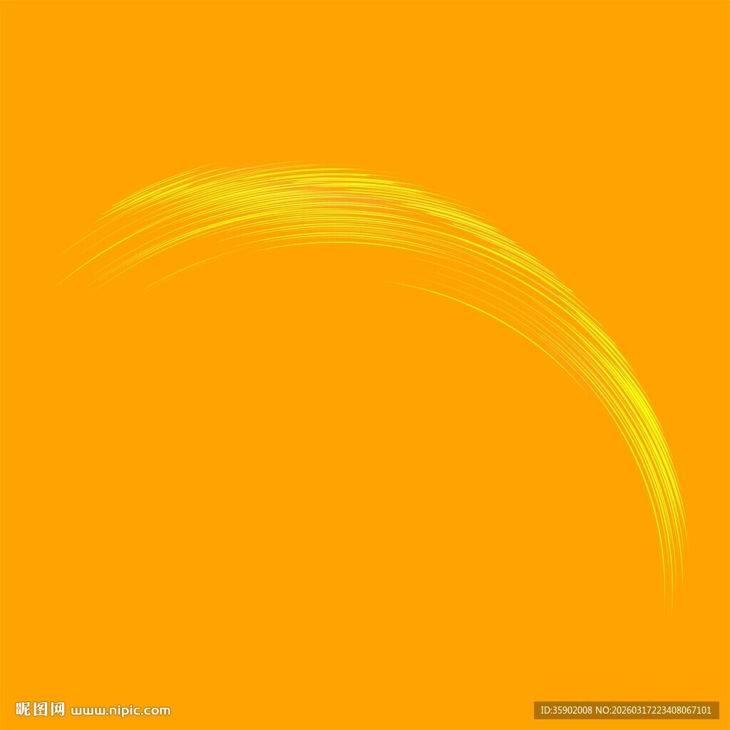橙黄色笔触弧形图案