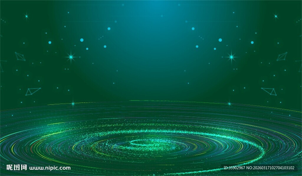 梦幻绿色星空漩涡背景