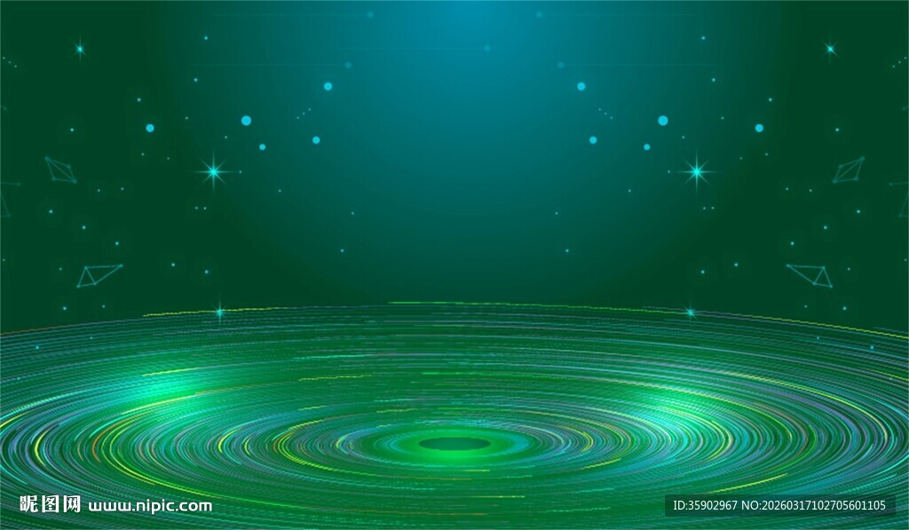梦幻绿色旋涡星空背景