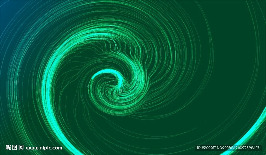 绿色螺旋动感抽象背景图