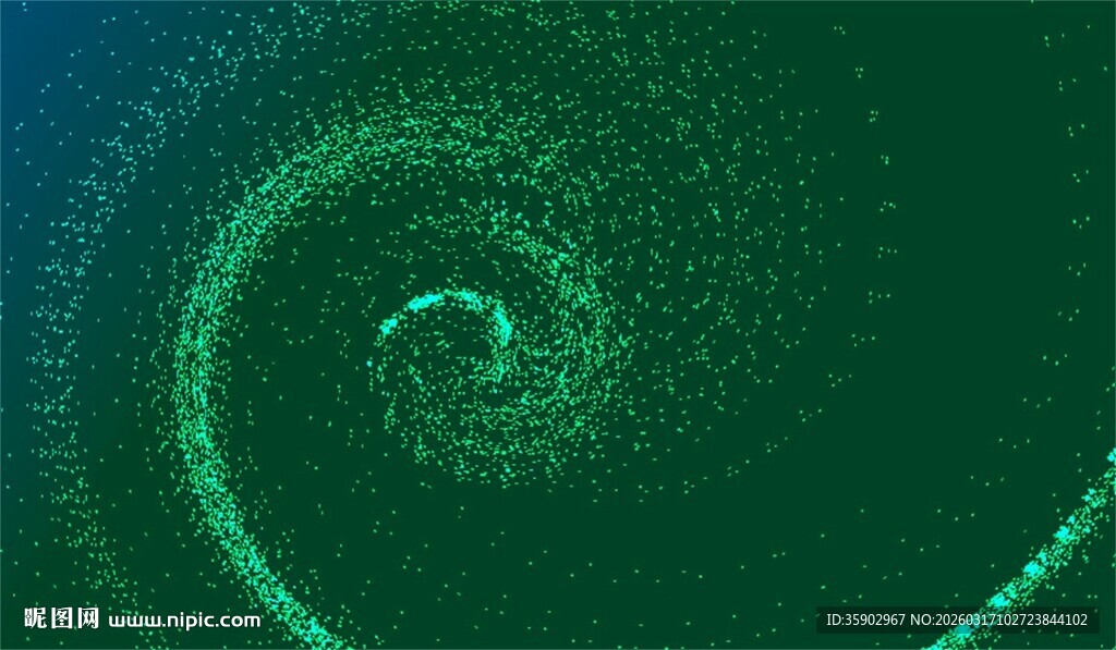绿色螺旋数字科技背景图