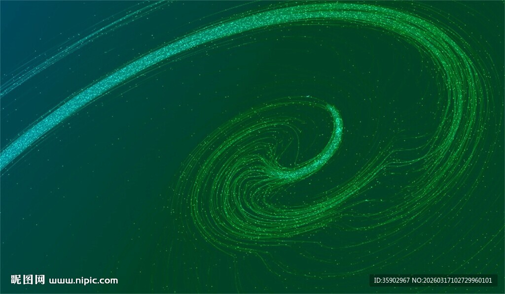绿色螺旋动感抽象线条