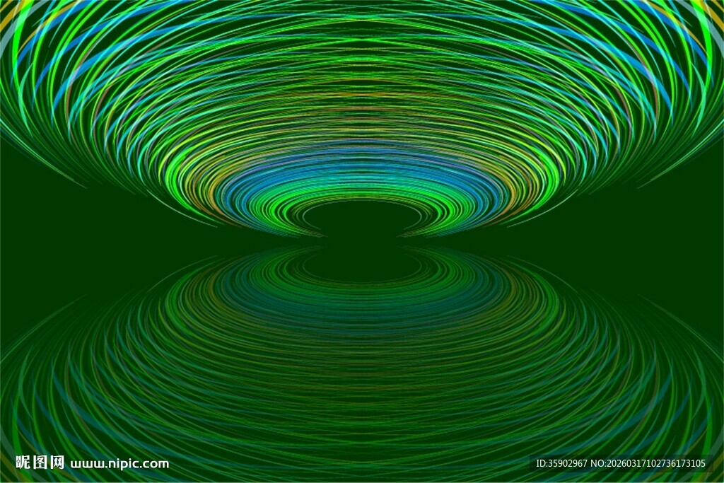 绿色渐变螺旋抽象背景图