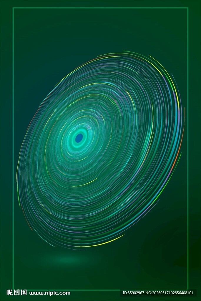 绿色旋涡抽象艺术图案