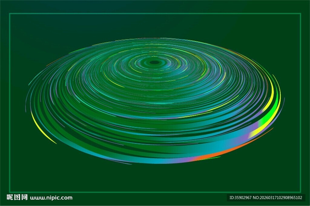 绿色炫彩螺旋立体图案