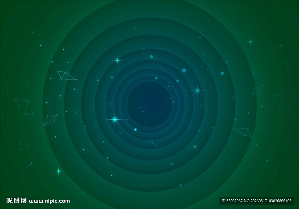 绿色渐变环状星空背景