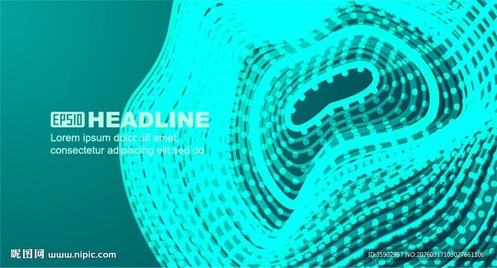 蓝绿渐变抽象3D螺旋图案