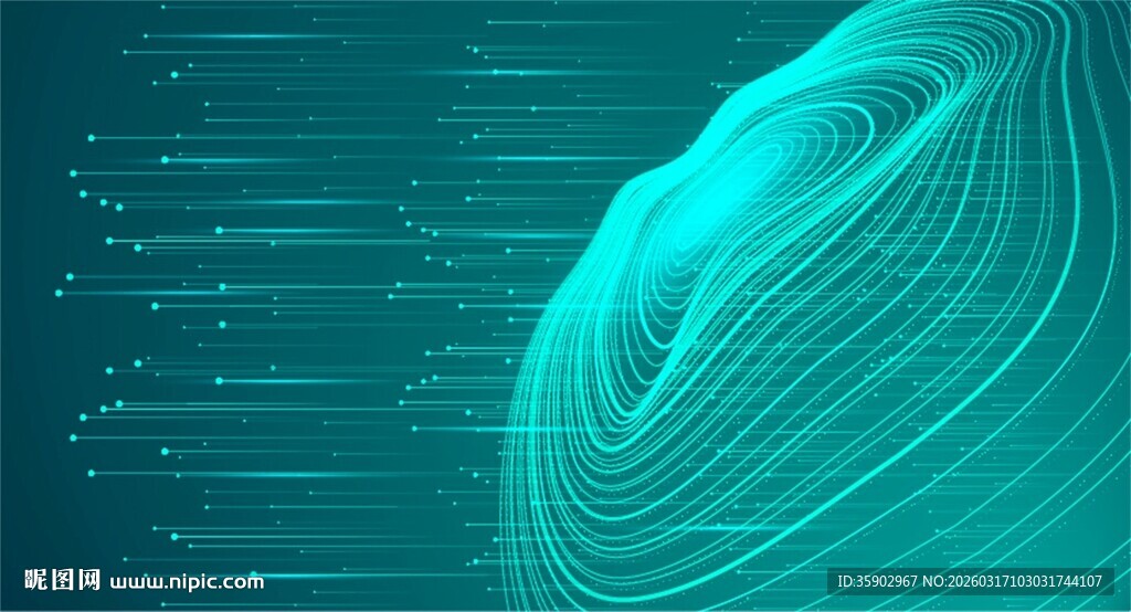 蓝绿线条构成的抽象图案