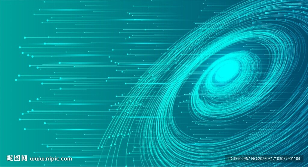 蓝色旋涡线条科技感背景