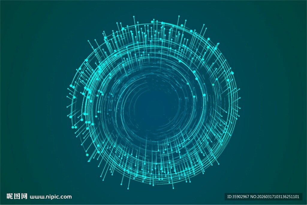 科技感蓝色环形线条图案