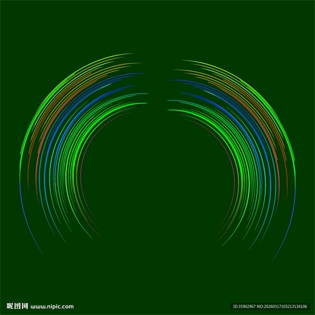 绿色炫彩弧形抽象图案