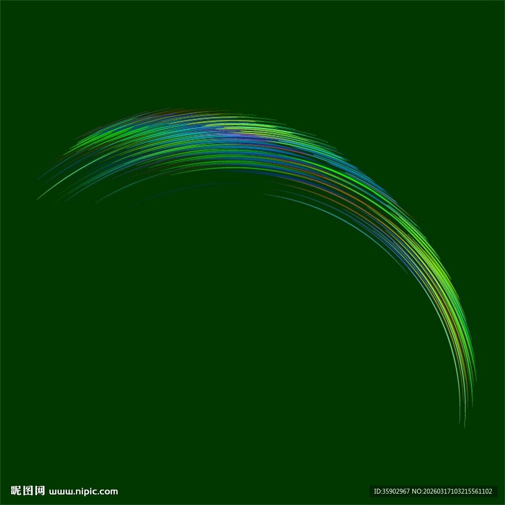 绿色炫彩弧线图案