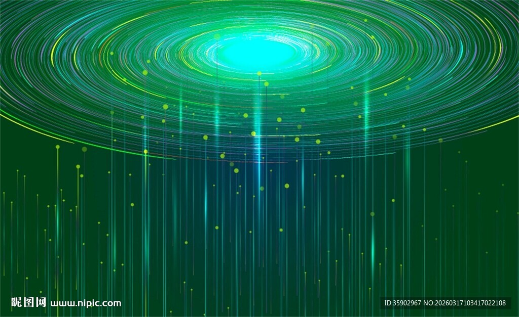 梦幻绿色宇宙漩涡场景