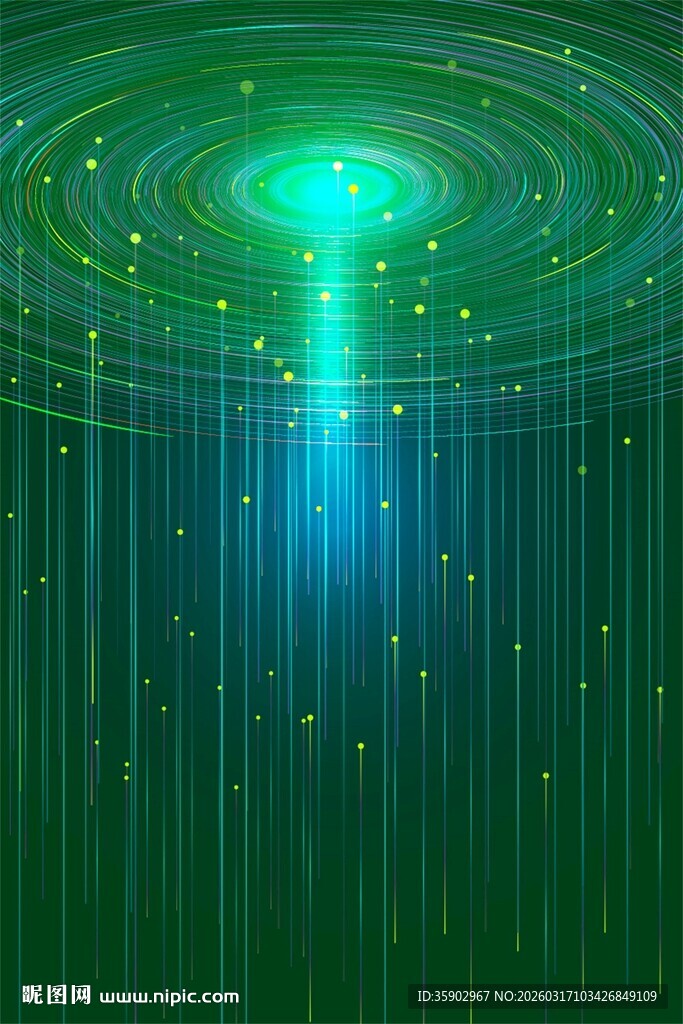 绿色科技感发光环形背景图