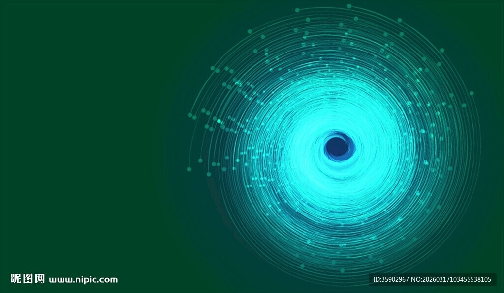 神秘深邃的蓝色能量漩涡