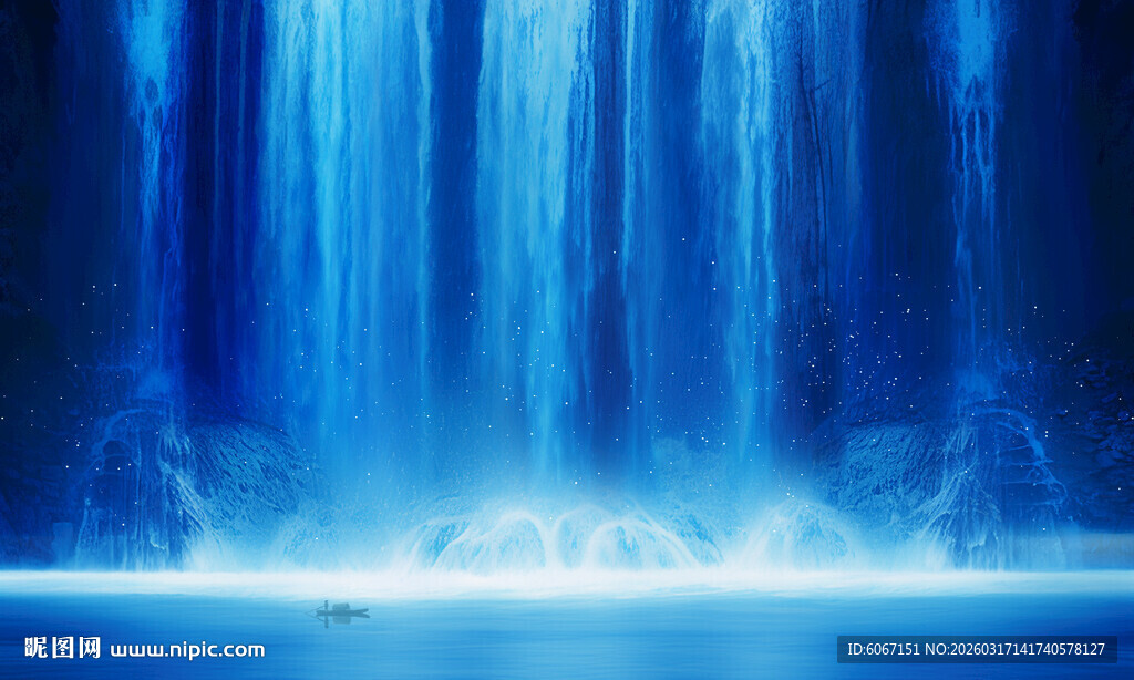 流水生财瀑布山水幕墙