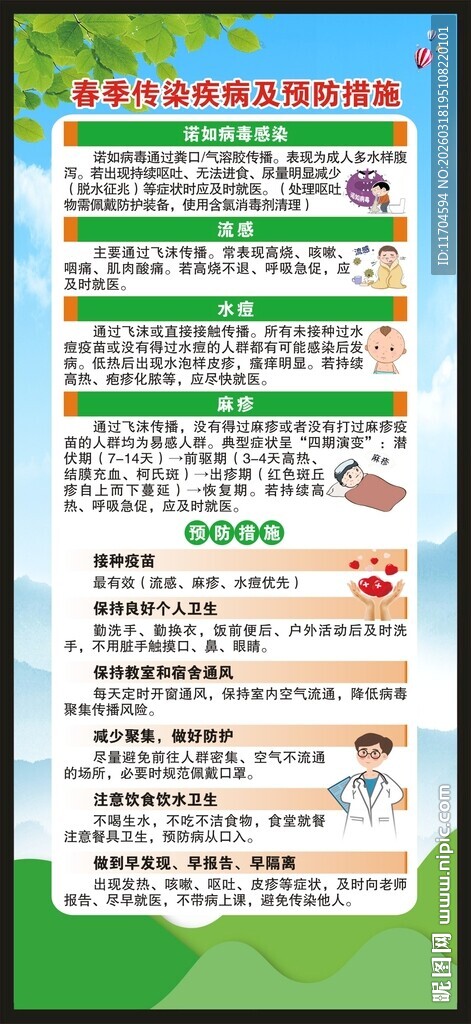 传染病预防知识展架