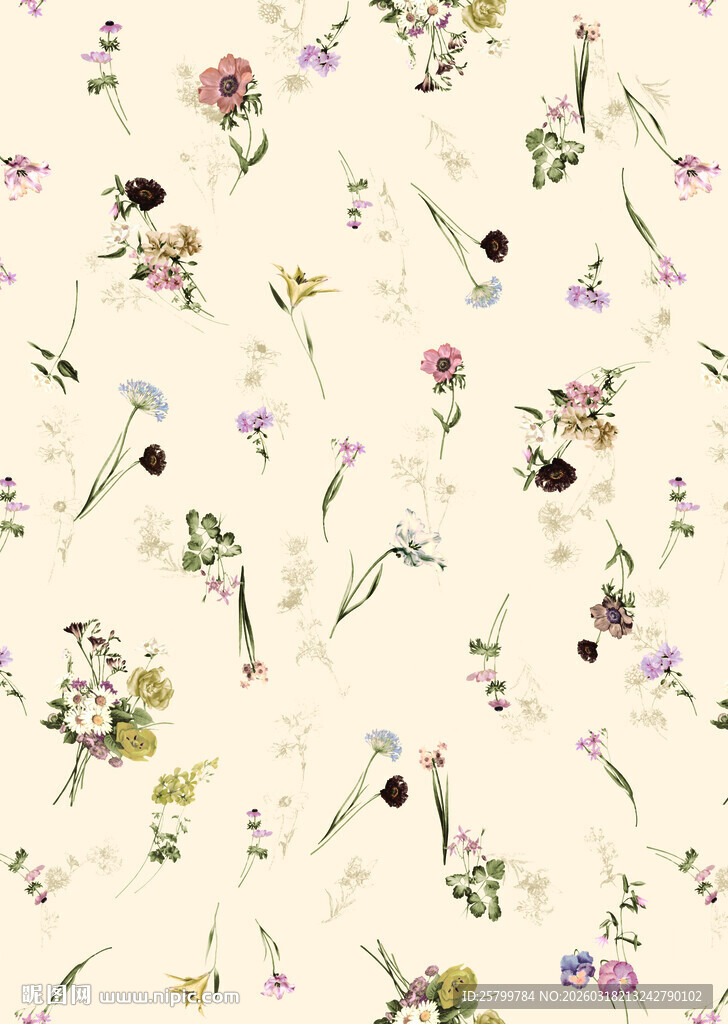 清新花卉图案背景纹理