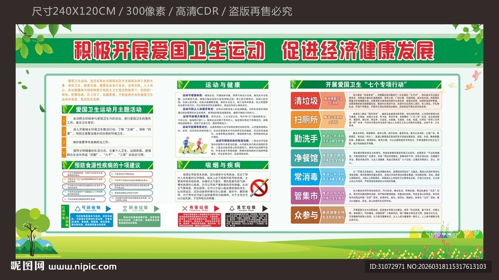 爱国卫生月知识宣传栏