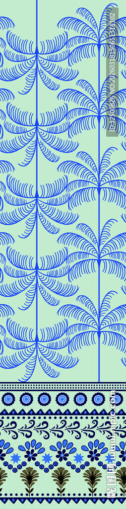 蓝色蕾丝花纹图案背景